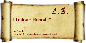 Lindner Bennó névjegykártya